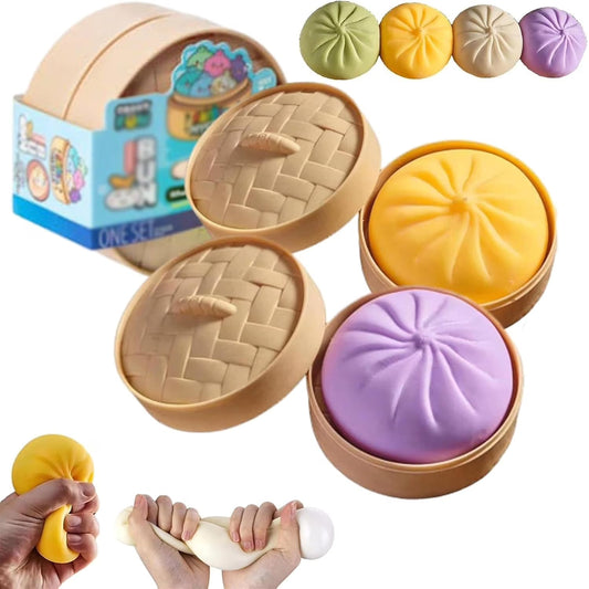 Dumpling Squishy Mystery Toy | Mystery Squishy Dumplings Set for Kids | Box of 12 NEW HOTπ₯VIRAL MYSTERY Holographic Ribbon Dumpling -! Dumpling- squishy toy stress reliever Squishy Bun