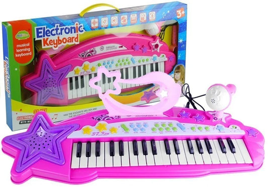 Electric Piano 37 Keys Electric Keyboard Multifunctional Mini Electronic Piano with Microphone Piano Toy for Children