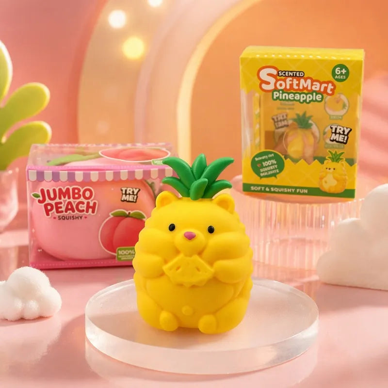 Pineapple Squishy Bear Face