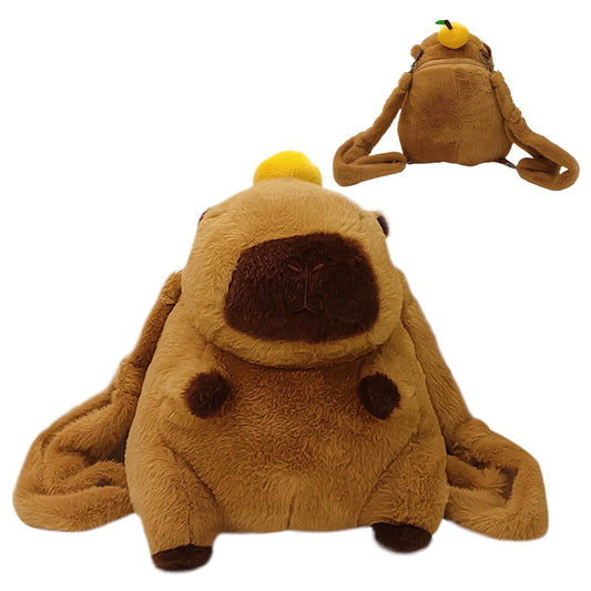 Colaxi Capybara Backpack, Trendy Cute Cartoon Animal Backpack Plush Toy for Adult, kids, Ladies, Travel Women Gift