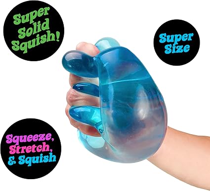 NeeDoh Niceberg - Large Squishy Ice Cube Fidget Toy For Kids, Nee Doh Stress Balls, Sensory Fidgets, Squidgy Toys For Anxiety Relief, Safe Non-Toxic Gel Texture, Age 3 Year Olds +
