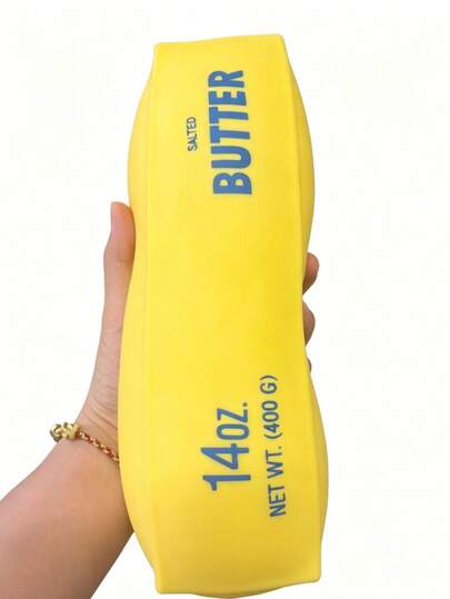 Giant Butter Squishy 10" Tall Foamy Stress Relief Toy - Realistic Butter Stick Squeeze, Soft PU Foam Fidget
