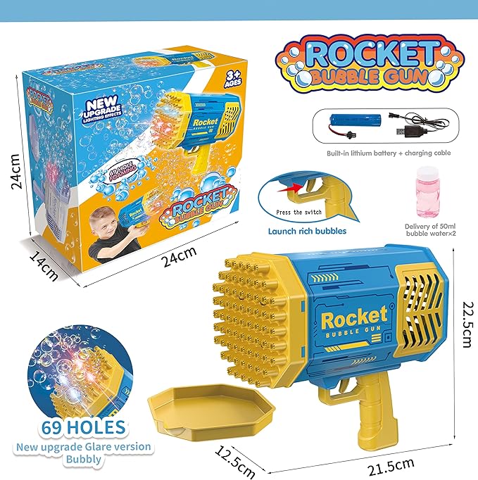 69 Hole Foaming rocket Launcher Bubble Gun Machine