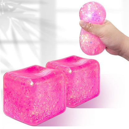 Needoh Ice Cube Glitter and Glow Squishy 100% Authentic Colour may vary