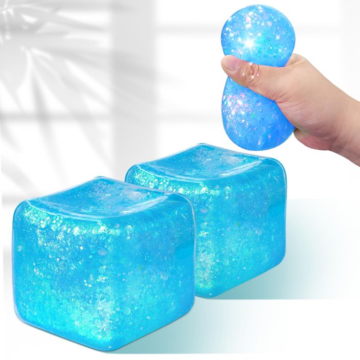 Needoh Ice Cube Glitter and Glow Squishy 100% Authentic Colour may vary