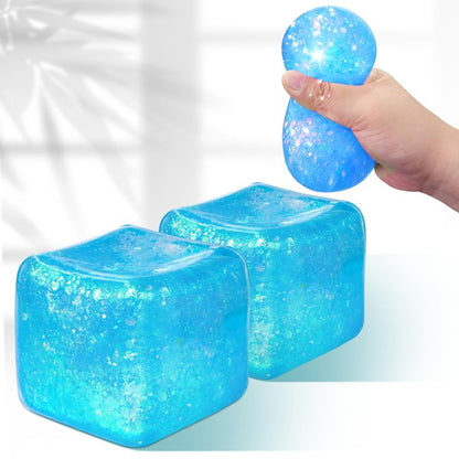 Needoh Ice Cube Glitter and Glow Squishy 100% Authentic Colour may vary