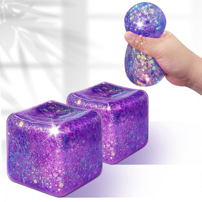 Needoh Ice Cube Glitter and Glow Squishy 100% Authentic Colour may vary