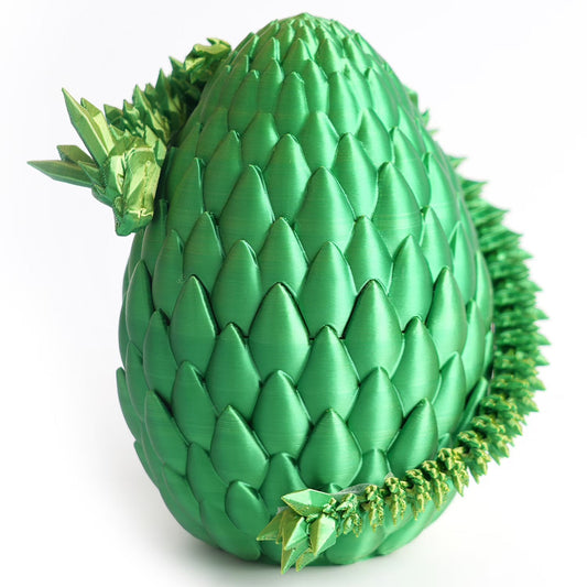3D Printed Dragon in Egg Full Articulated Dragon Crystal Dragon