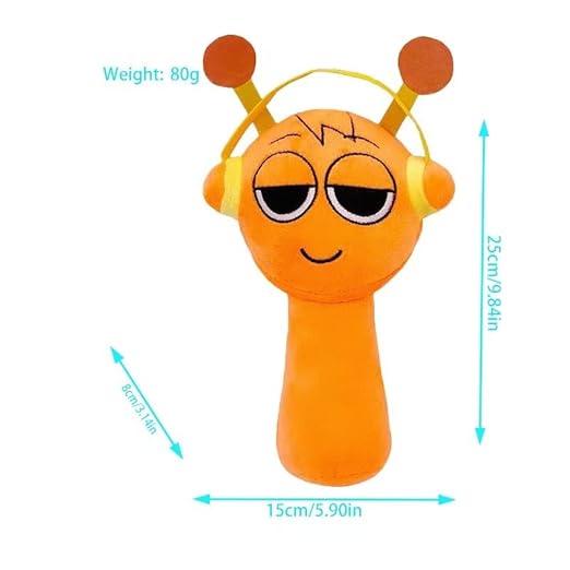 Sprunki Plush,9In Sprunki Game Plush, Realistic Cute Soft Stuffed Animal Doll Pillos Game Fans Boy Girl Kids – Orange