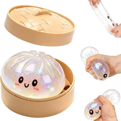 Hot Giant Dumpling Squishies Glitter Edition 16cm Bun Toy, Slow Rising Glitter Dumpling Stress Ball, Stress Relief Fidget Toy for Home Office toys