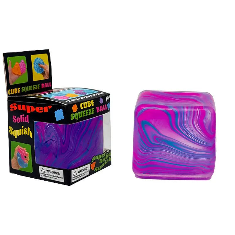 Fidget Toys Squishy Stress Cube Balls for Kids Adults Squishies Stress Relief (1 pcs) colors may vary