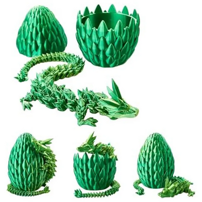 3D Printed Dragon in Egg Full Articulated Dragon Crystal Dragon