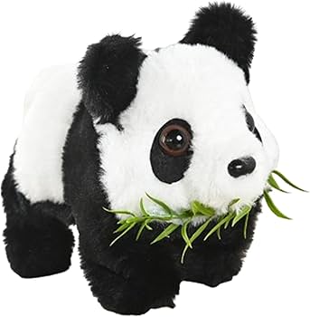 Electric Plush Panda Toy with Sound Movable Ears Mouth Interactive Walking Animal Plushie