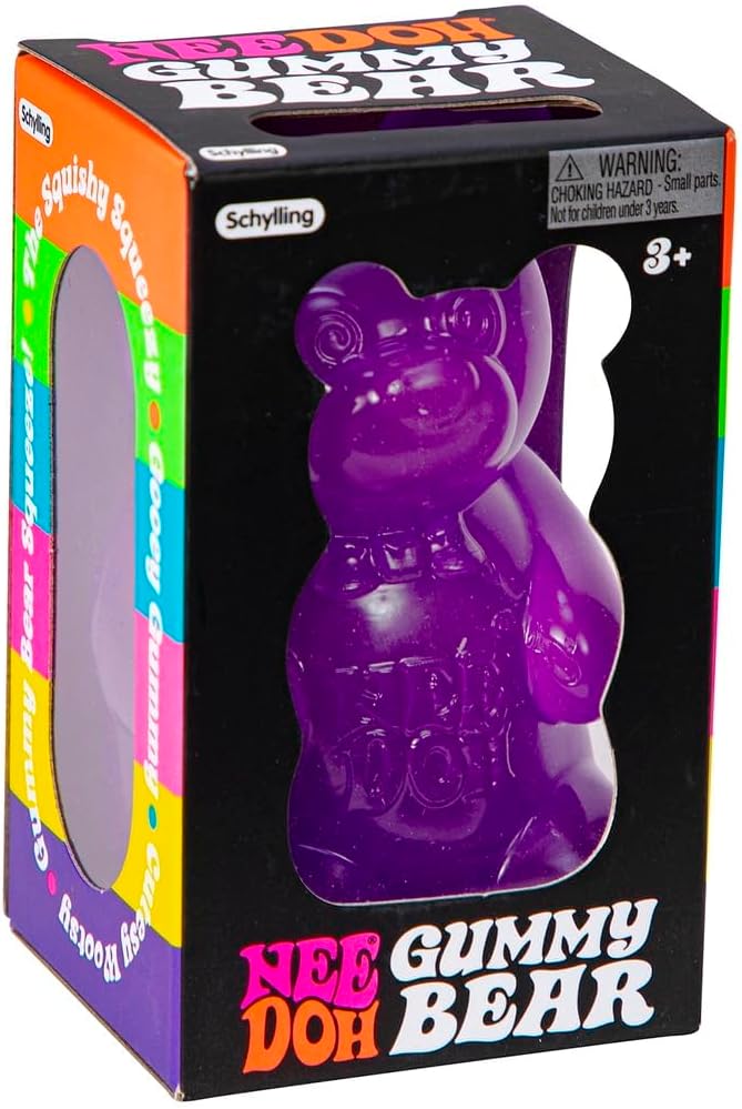 Schylling Needoh Gummy Bear Toy with Jelly-Like Filling, 100% authentic Color may vary