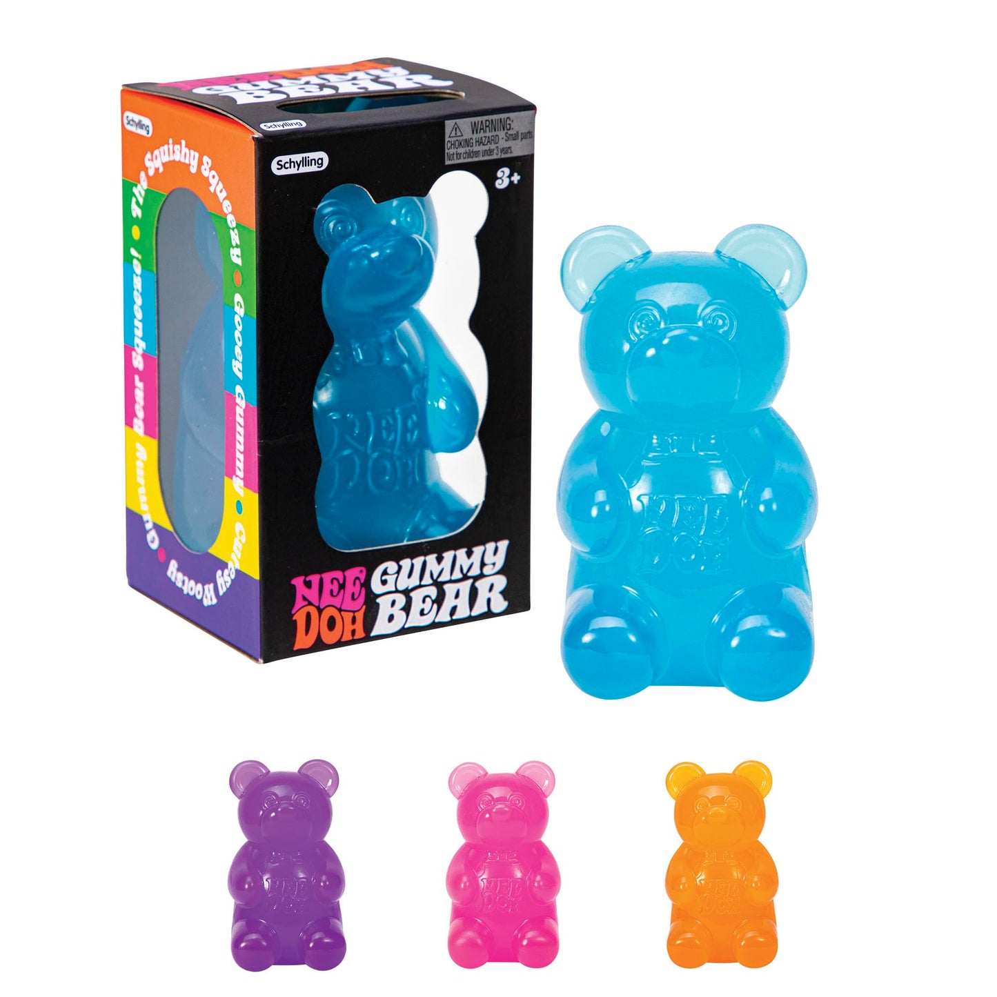 Schylling Needoh Gummy Bear Toy with Jelly-Like Filling, 100% authentic Color may vary