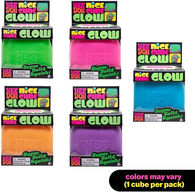 Needoh Glow Squishy Fluorescent Glow-in-the-Dark Ice Cube Toy 100% authentic Collectible Squishy Anti-Stress Toy Soft Maltose Material 100% authentic