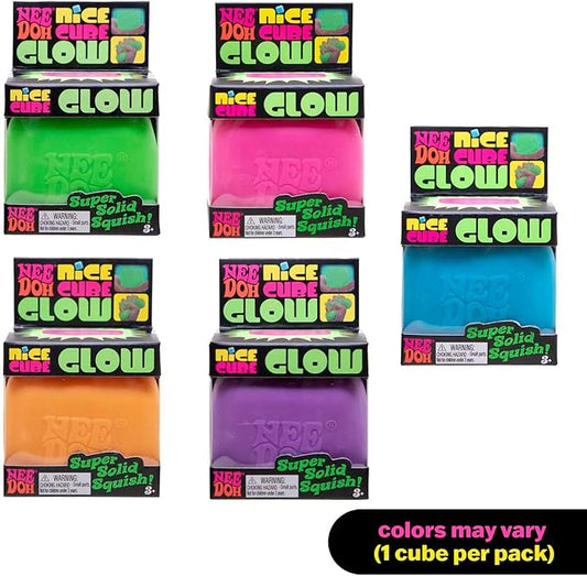 Needoh Glow Squishy Fluorescent Glow-in-the-Dark Ice Cube Toy 100% authentic Collectible Squishy Anti-Stress Toy Soft Maltose Material 100% authentic
