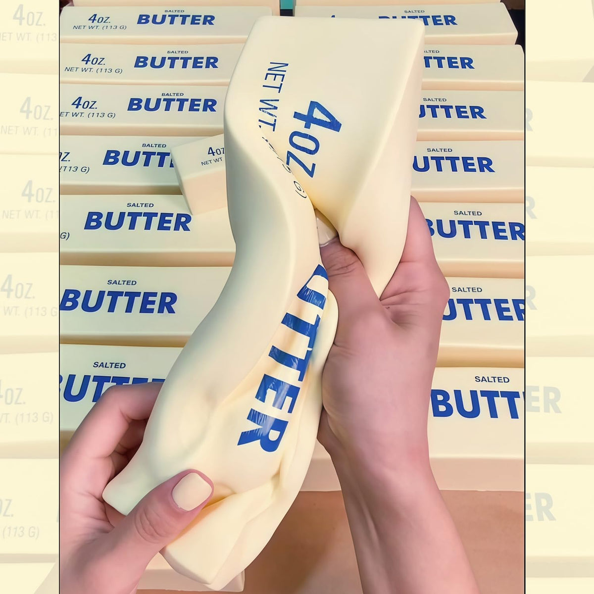 9.5 Inch Butter Squishy Toys, Large Super Soft Butter-Shaped Slow Rising Squishy, Sticky Butter Sticks Squeeze Toys, Realistic Food Squishies Fidget Toys for Decompression Anxiety Relaxation (1 Pcs)