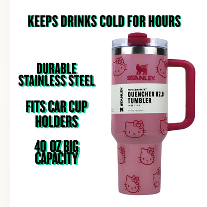 Stanley Best Tumbler The Hello Kitty Tumbler 40oz  Baby Pink Limited Edition Cup-