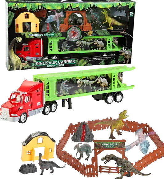 Dinosaur Carrier Truck With 4 Dinosaurs and 1 Vehicle