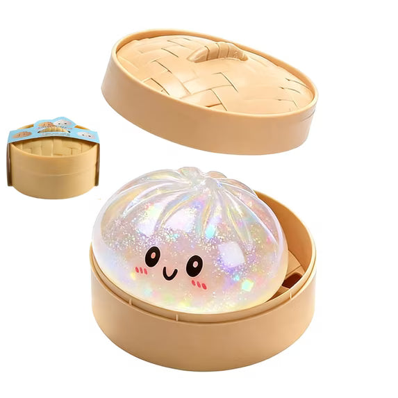 Hot Giant Dumpling Squishies Glitter Edition 16cm Bun Toy, Slow Rising Glitter Dumpling Stress Ball, Stress Relief Fidget Toy for Home Office toys