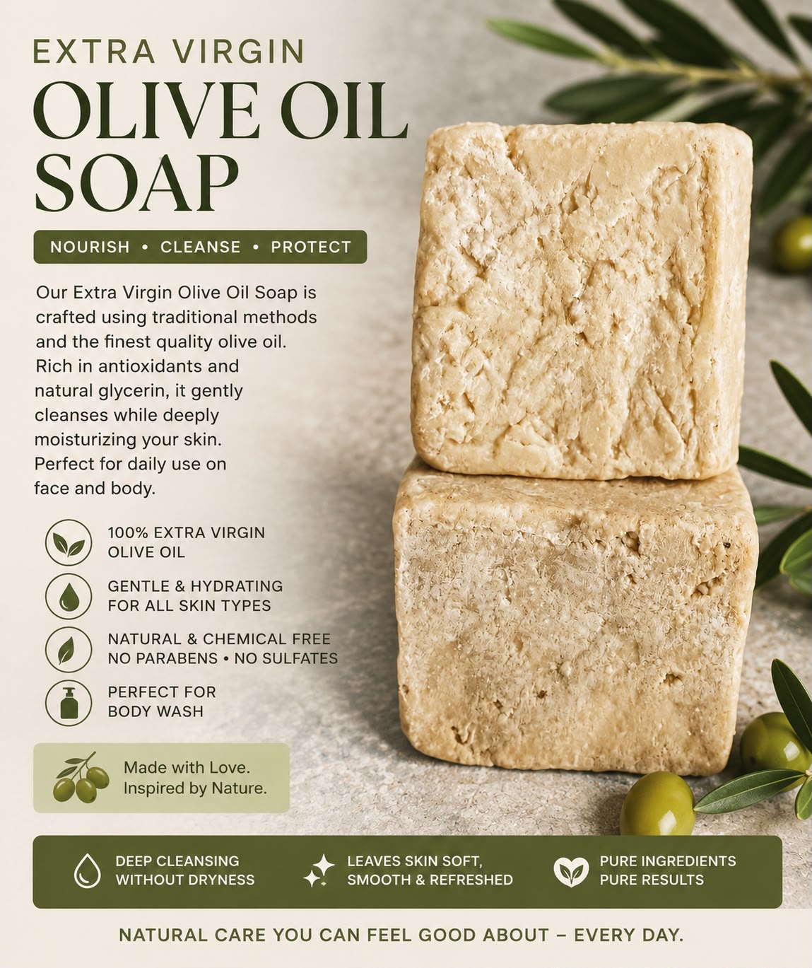 Kids Extra Virgin Olive Oil Soap – Natural Ingredients, Traditional Origins & Skin-Health Benefits for the Whole Family