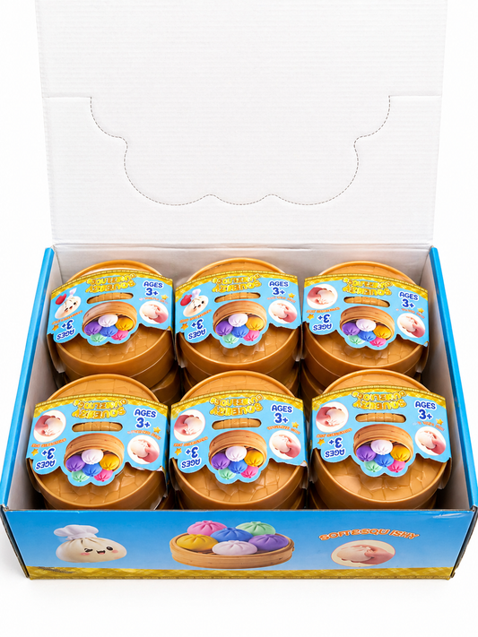 Dumpling Squishy Mystery Toy | Mystery Squishy Dumplings Set for Kids | Box of 12 NEW HOT🔥VIRAL MYSTERY Holographic Ribbon Dumpling -! Dumpling- squishy toy stress reliever Squishy Bun