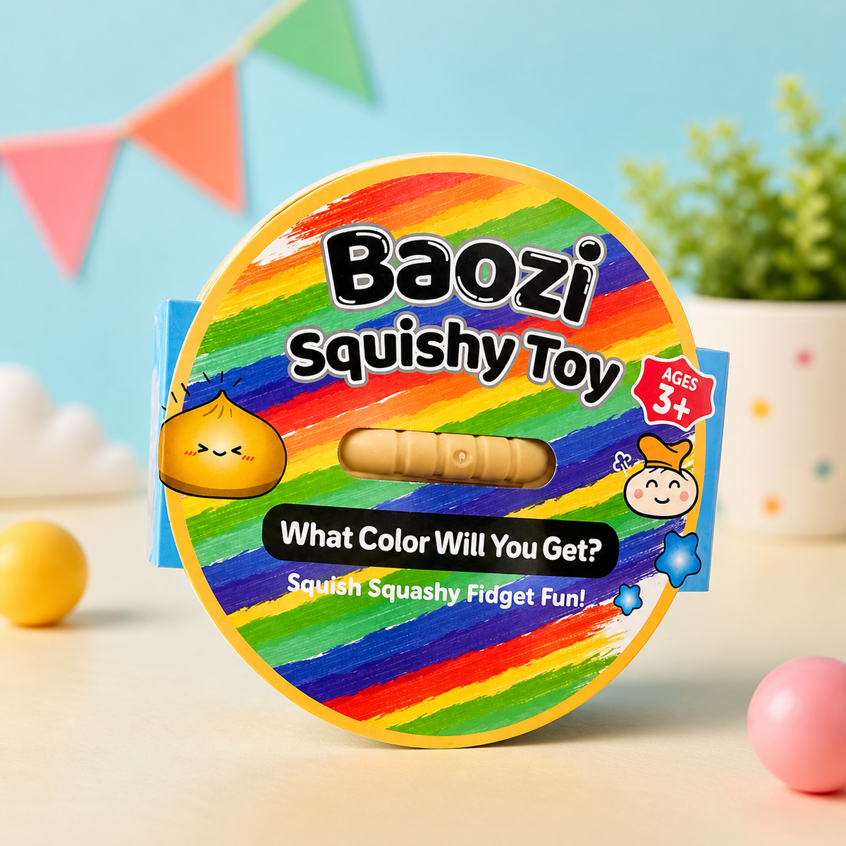 Giant Dumpling Squishy, Mystery Giant Dumpling Squishy, 18cm Jumbo Fidget Toy Mega Rainbow Dumplings, Cute Anxiety Relief Fidget Dumpling, Soft Squeeze Decompression Dough for Adults