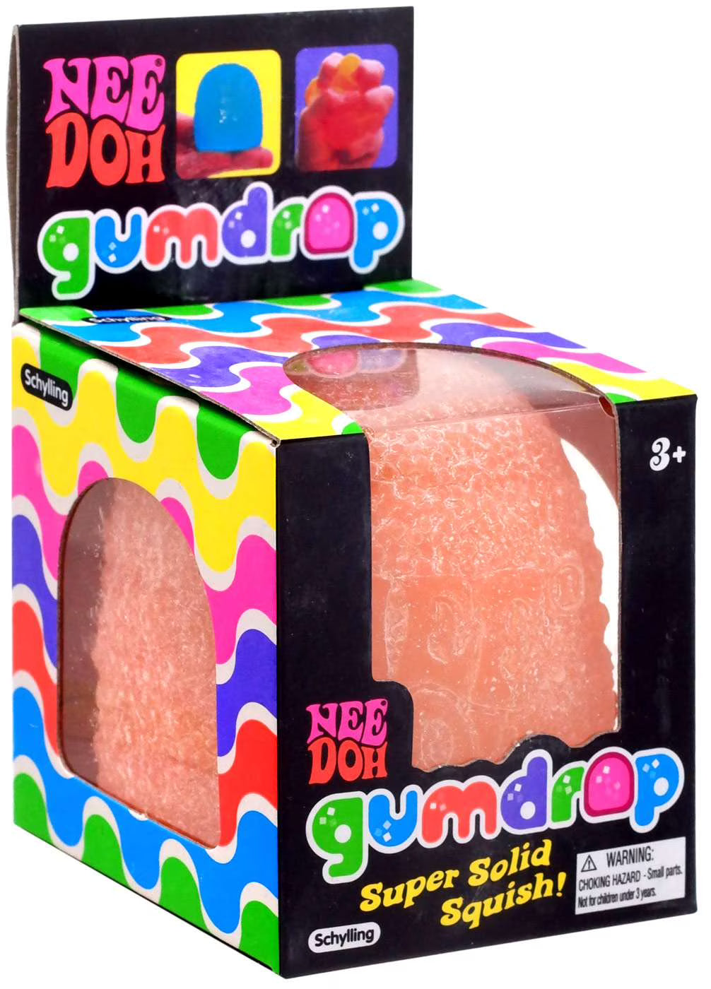 Schylling NeeDoh Gumdrop Squishy Fidget Toy, Sweetie-Themed NeeDoh Stress Ball, Kids' Sensory Toys for Anxiety Relief, Safe Non-Toxic Dough Material, 100% authentic Color may vary