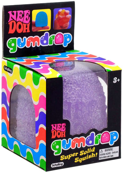 Schylling NeeDoh Gumdrop Squishy Fidget Toy, Sweetie-Themed NeeDoh Stress Ball, Kids' Sensory Toys for Anxiety Relief, Safe Non-Toxic Dough Material, 100% authentic Color may vary