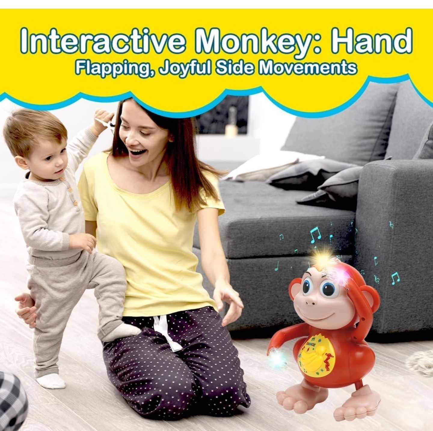 Dancing Monkey Musical Toy Light Sound Battery Operated