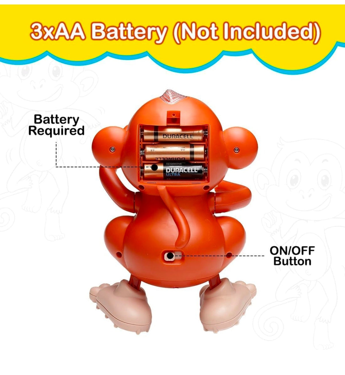 Dancing Monkey Musical Toy Light Sound Battery Operated