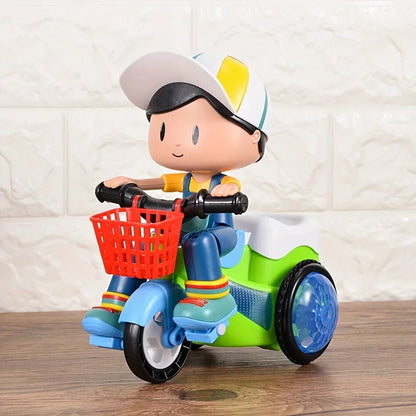 Music Stunt Cool Tricycle Car 360 Degree Rotate Luminous Motorcycle Baby Toys