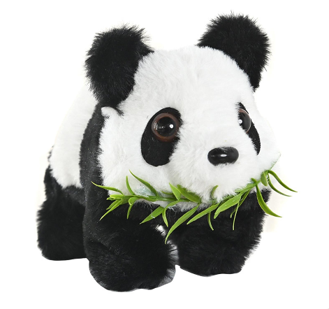 Electric Plush Panda Toy with Sound Movable Ears Mouth Interactive Walking Animal Plushie