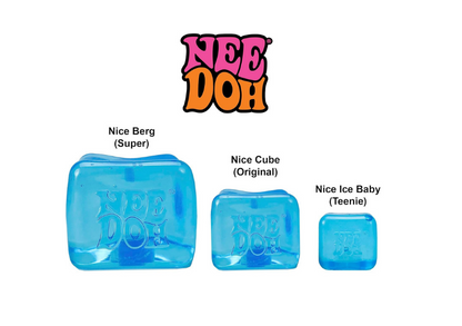 NeeDoh Niceberg - Large Squishy Ice Cube Fidget Toy For Kids, Nee Doh Stress Balls, Sensory Fidgets, Squidgy Toys For Anxiety Relief, Safe Non-Toxic Gel Texture, Age 3 Year Olds +