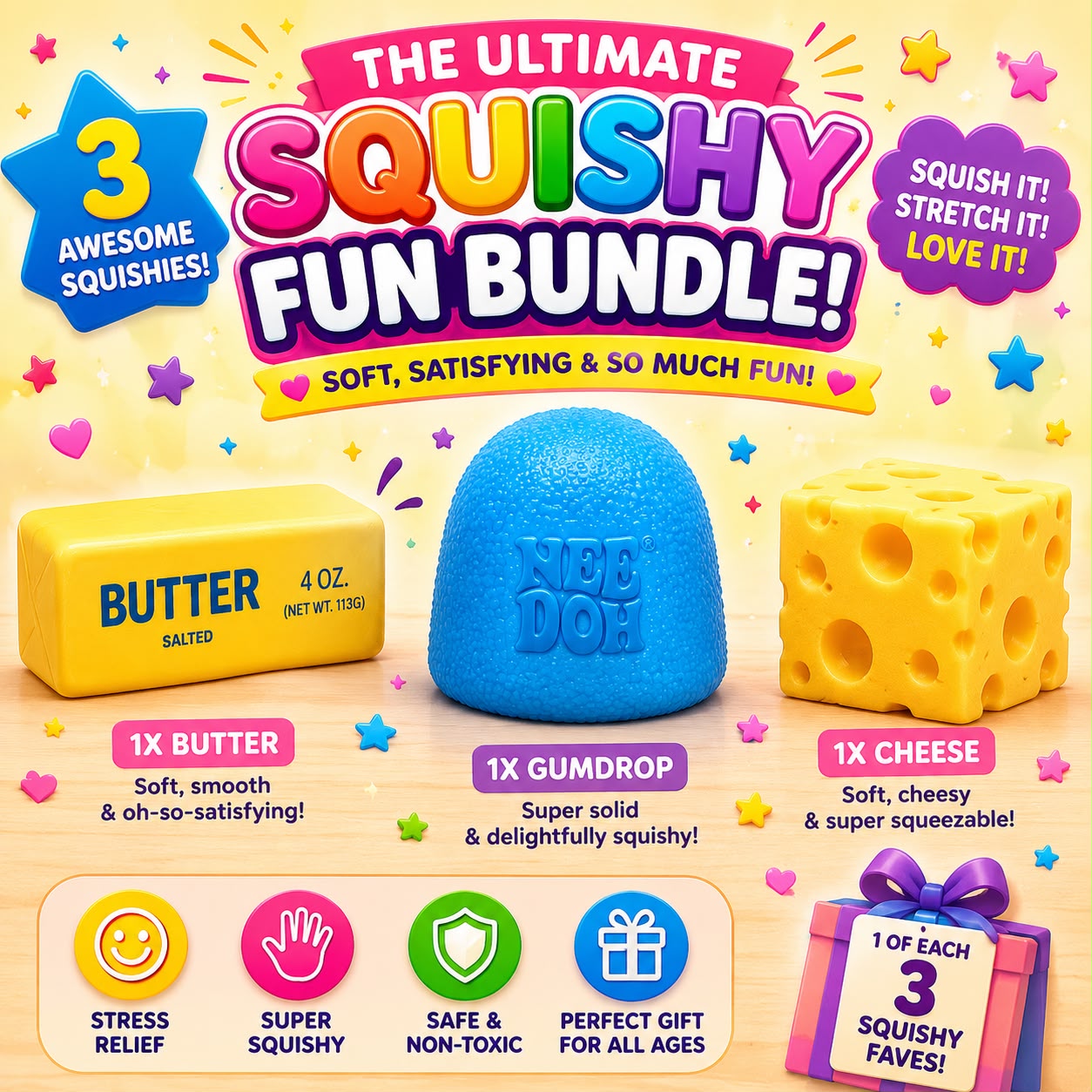 The Ultimate Squishy Fun Bundle – 3 Awesome Squishies!
