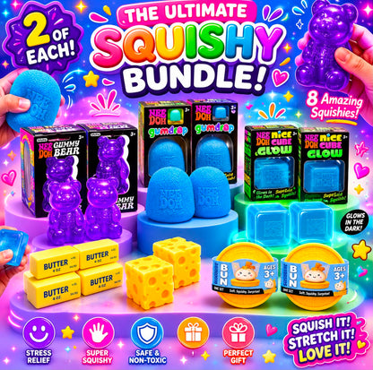 The Ultimate Squishy Bundle – 2 of Each! 8 Squishies, Endless Fun! 🥳