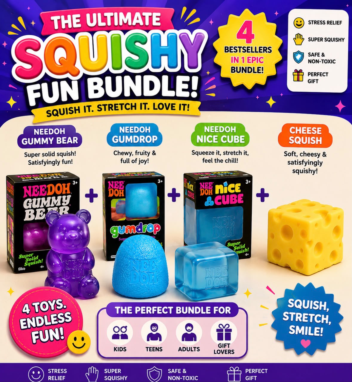 The Ultimate Squishy Fun Bundle – 4 Bestsellers in 1 Epic Bundle!