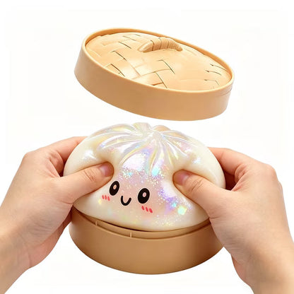 Hot Giant Dumpling Squishies Glitter Edition 16cm Bun Toy, Slow Rising Glitter Dumpling Stress Ball, Stress Relief Fidget Toy for Home Office toys
