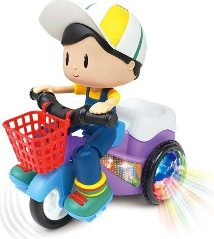 Music Stunt Cool Tricycle Car 360 Degree Rotate Luminous Motorcycle Baby Toys