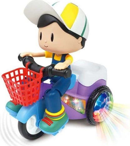Music Stunt Cool Tricycle Car 360 Degree Rotate Luminous Motorcycle Baby Toys