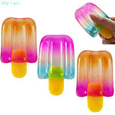 Ice Cream Popsicle Squeeze Squishy Slow Rise, Sensory Stress Relief Fidget, Summer Party Favors Anxiety Relief  3” Height 1.5” Width