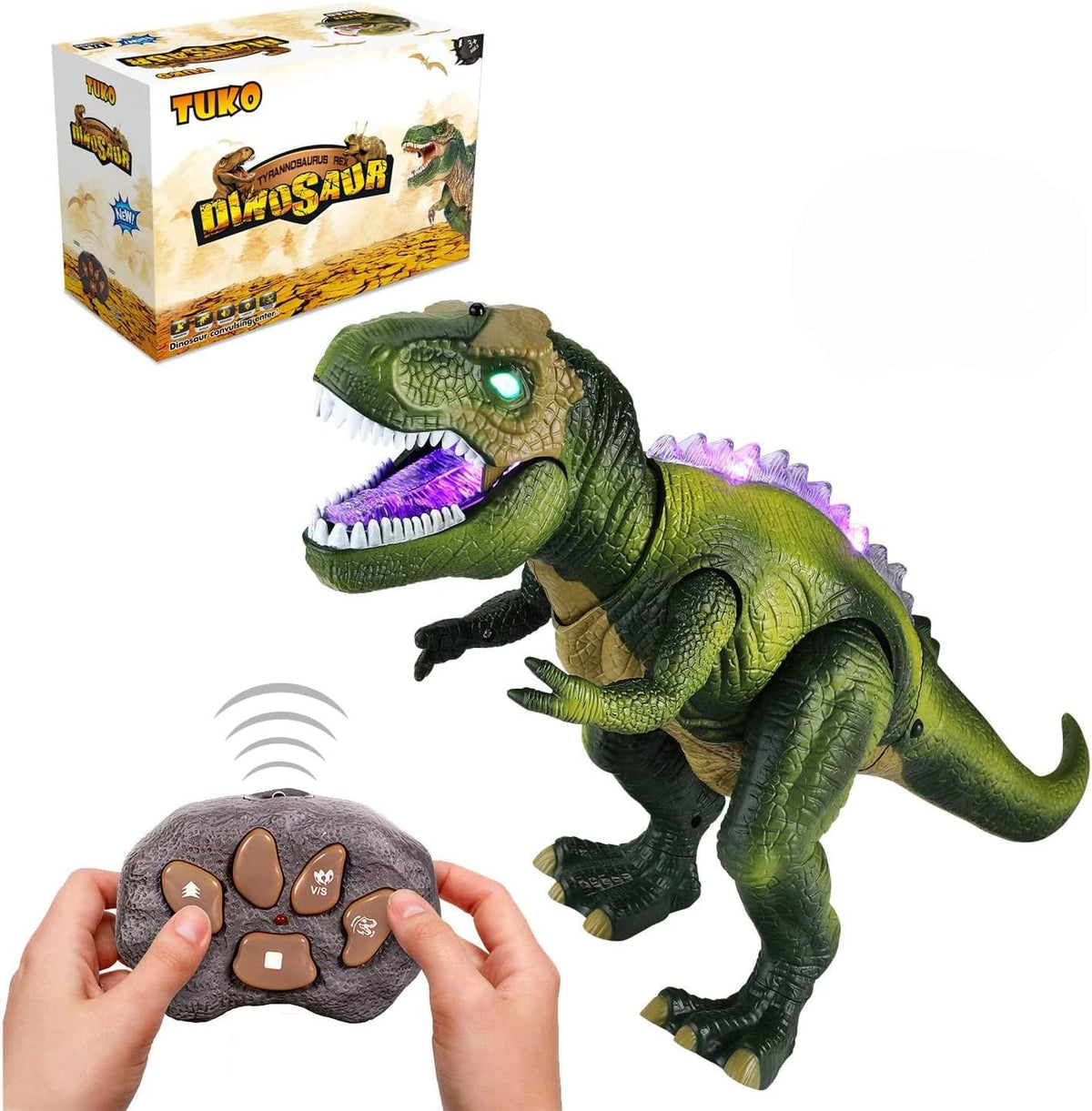 JOYIN Robot Dinosaur Toy for Kids Boys 3+ Big T.rex with Light and Realistic Roaring Sound, Remote Control Walking & Dancing Dinosaur, Electronic Steam Toy, Birthday Gift for Kids Boys Girls