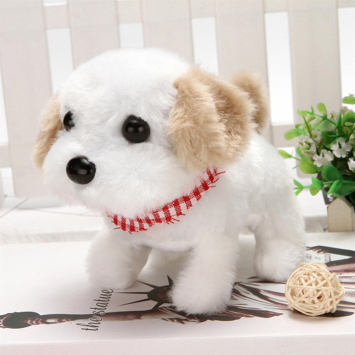 Electronic Plush Toys Puppy Interactive Big Head Dog Brown