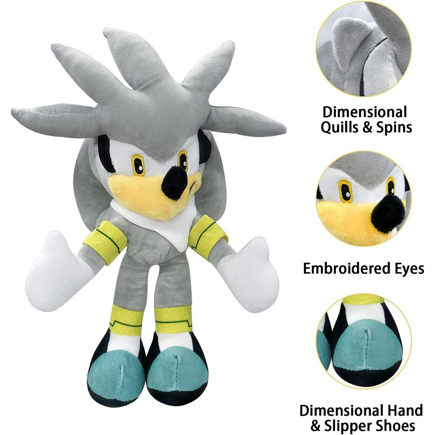Silver Sonic Plush Toy 11 Inch Sonic Metal