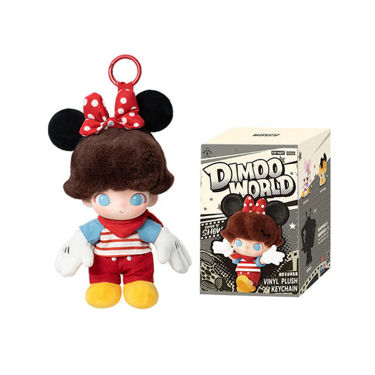 Dimoo World X Disney Series Blind Box Vinyl Plush Keychain Toys Dolls Gift